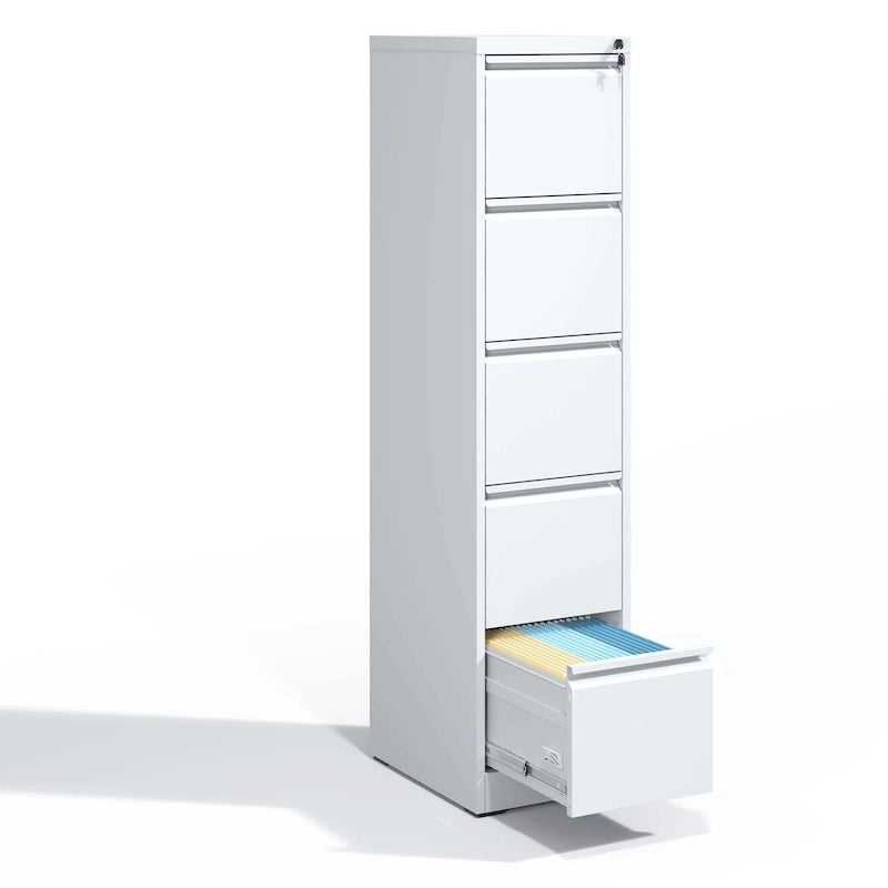 5 Drawer Metal Vertical File Cabinet with Lock for A4 Letter Legal Size