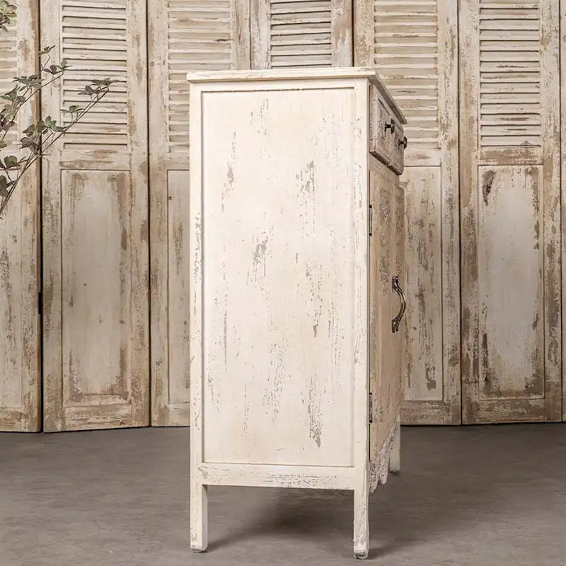 Vintage Style Wooden Cabinet with 2 Drawers and Double Door, Brown