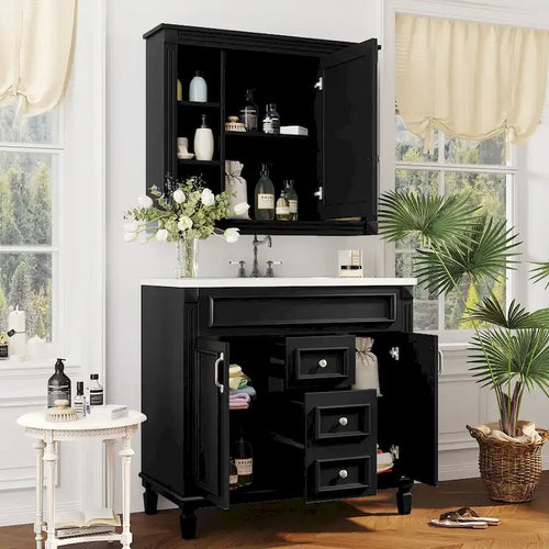 36 in. Bathroom Vanity Cabinet with Sink 2 Soft Close Doors and 2 Drawers