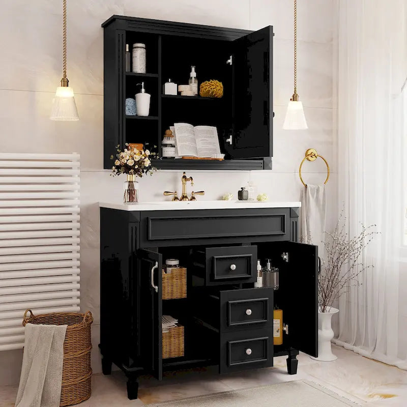 36 in. Bathroom Vanity Cabinet with Sink 2 Soft Close Doors and 2 Drawers