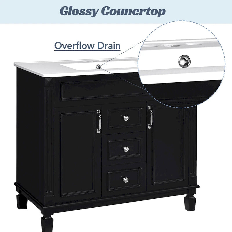 36 in. Bathroom Vanity Cabinet with Sink 2 Soft Close Doors and 2 Drawers