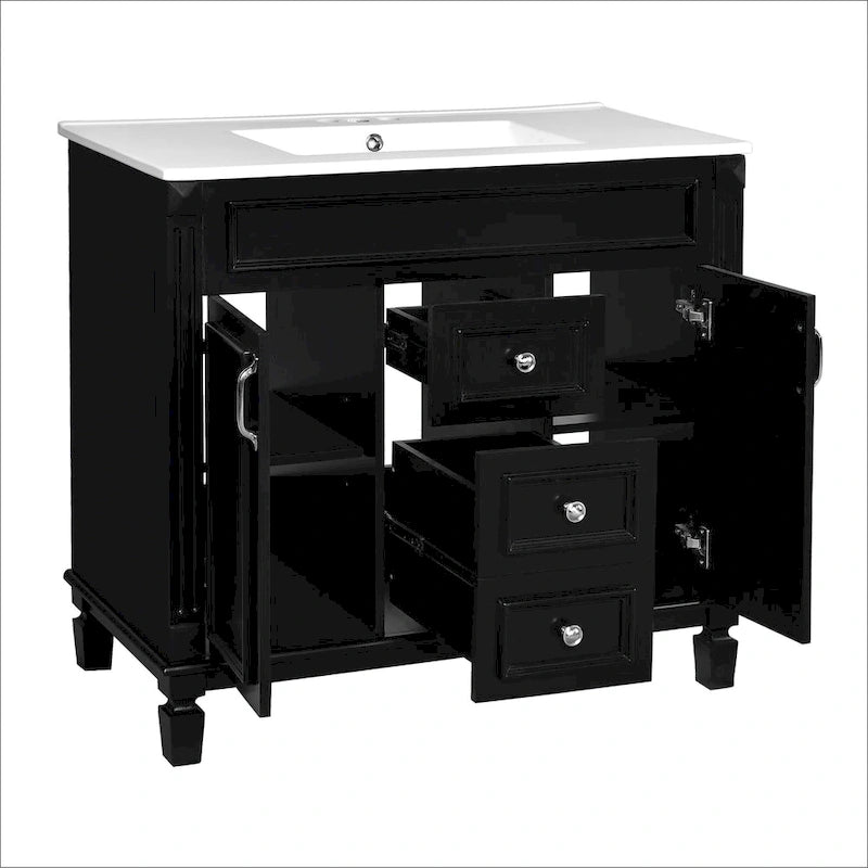 36 in. Bathroom Vanity Cabinet with Sink 2 Soft Close Doors and 2 Drawers