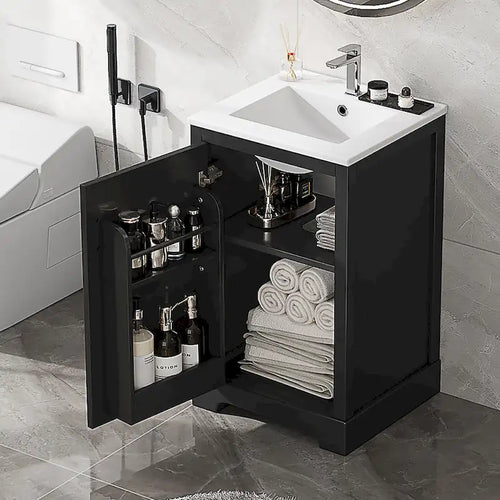 20 in. Bathroom Vanity Cabinet with Ceramic Sink Soft Close Door Single Hole Faucet