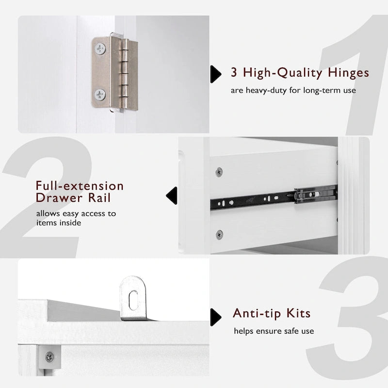 71 in. Tall Kitchen Pantry Cabinet with 2 Drawers 6 Compartments and Door Shelves
