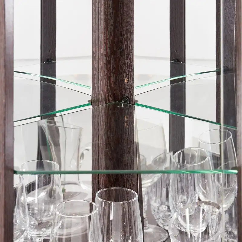 Corner Curio Display Cabinet with Built-In Lights and Glass Doors, 70 in.