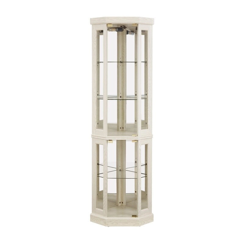 Corner Curio Display Cabinet with Built-In Lights and Glass Doors, 70 in.