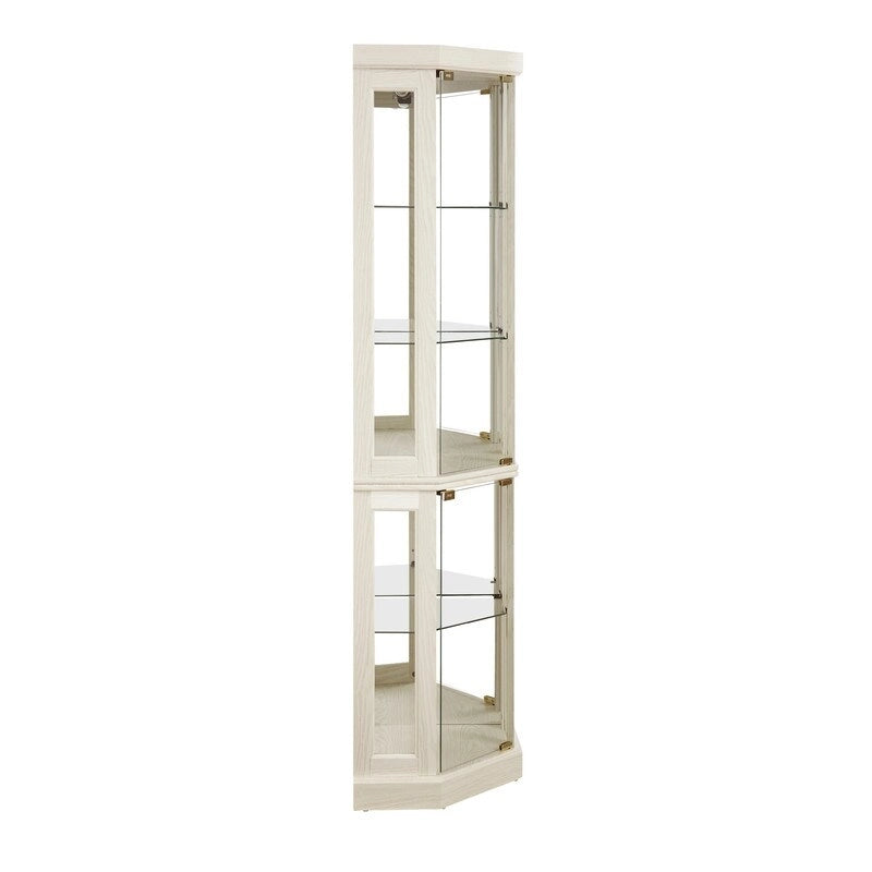 Corner Curio Display Cabinet with Built-In Lights and Glass Doors, 70 in.