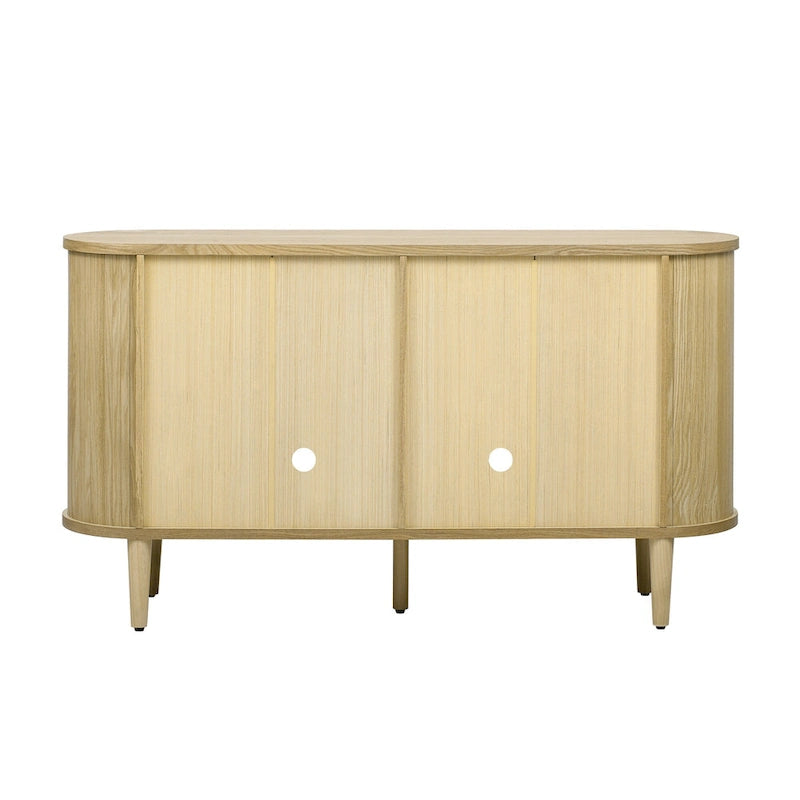 Farmhouse Sideboard Cabinet with Tempered Glass Doors and Adjustable Shelves 60 in.