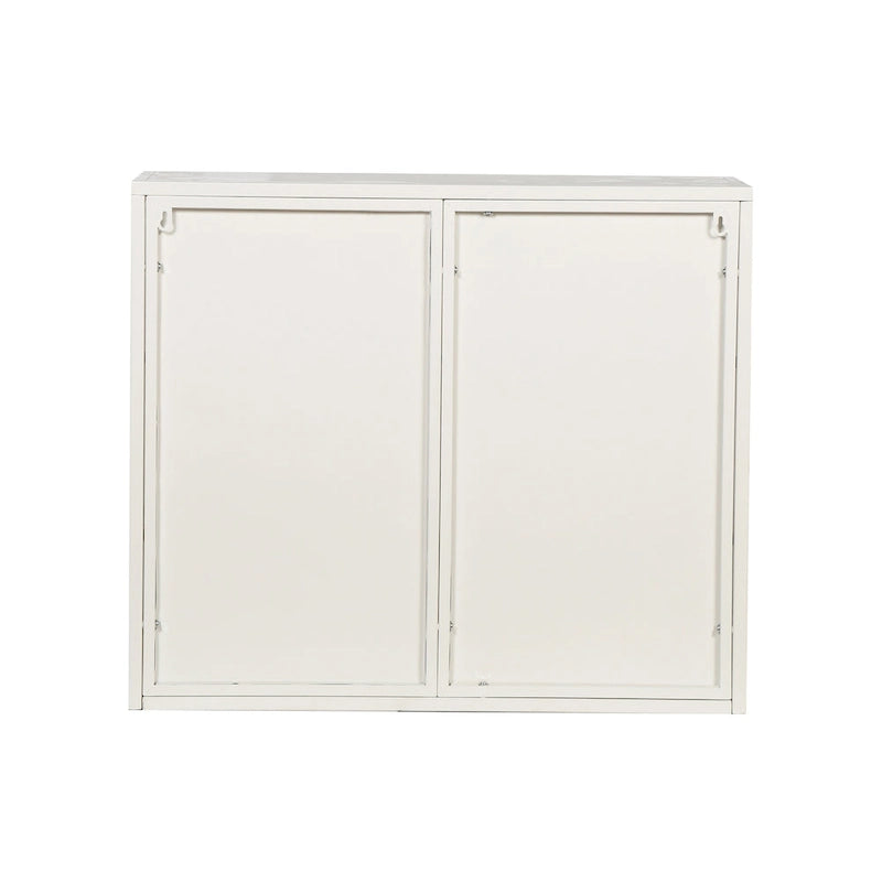 Wall Cabinet with Fluted Glass Doors and 3 Tier Storage for Entryway Living Room