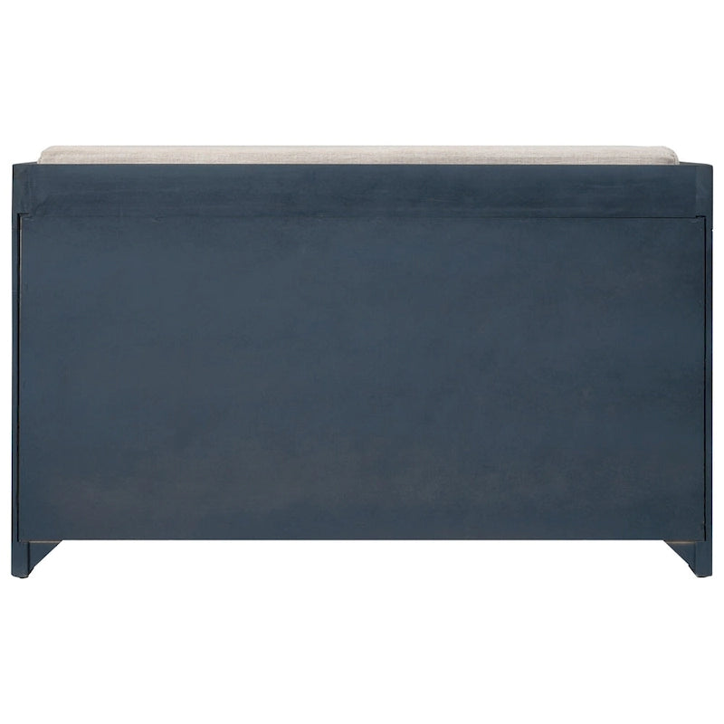 Acacia Wood Storage Bench with Removable Basket, 2 Drawers and Cushion, 32 in.