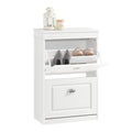 SoBuy FSR78-W, White 2 Drawers Shoe Cabinet Shoe Rack Shoe Storage