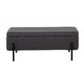 Upholstered Storage Bench with Flip Top Lid and Metal Base 500 lbs Capacity