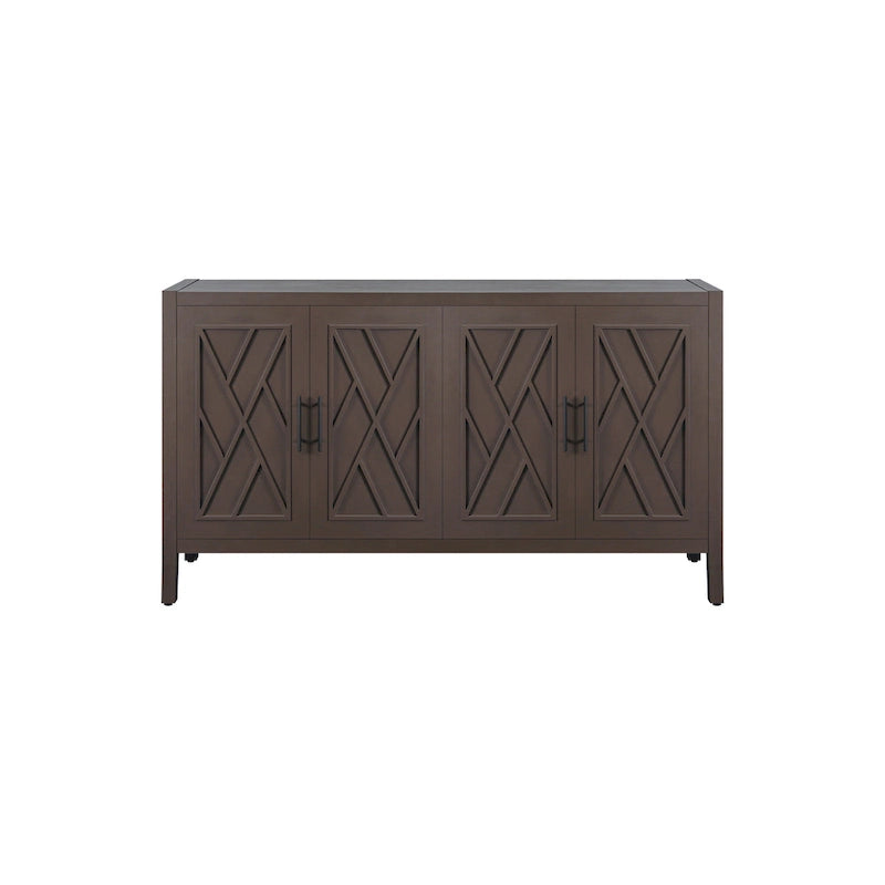 4 Door Wooden Storage Sideboard Cabinet with Adjustable Shelf 59.84 in.