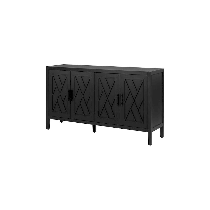 4 Door Wooden Storage Sideboard Cabinet with Adjustable Shelf 59.84 in.