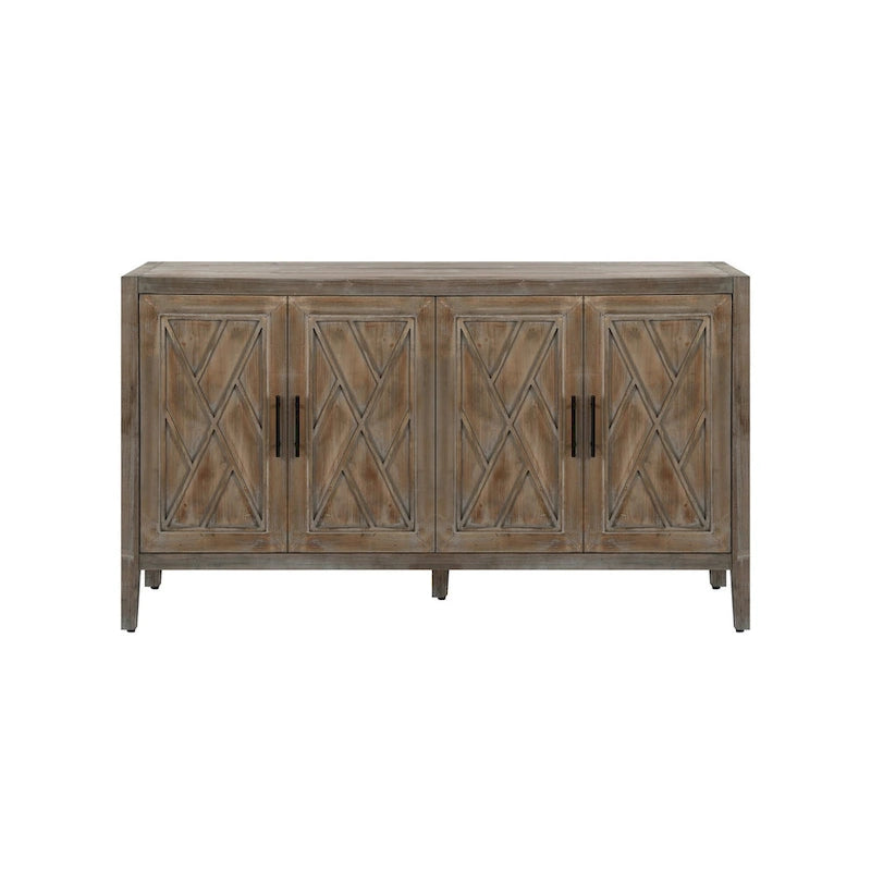 4 Door Wooden Storage Sideboard Cabinet with Adjustable Shelf 59.84 in.