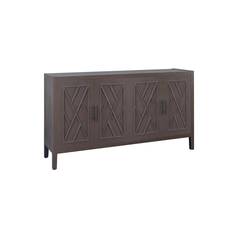 4 Door Wooden Storage Sideboard Cabinet with Adjustable Shelf 59.84 in.