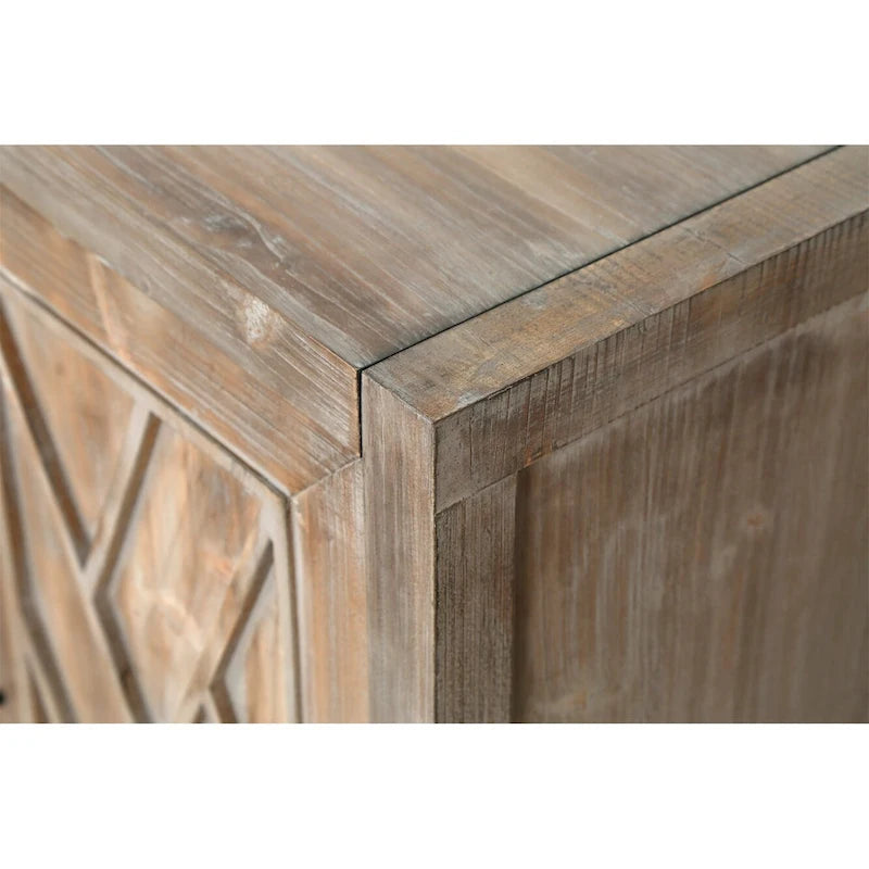 4 Door Wooden Storage Sideboard Cabinet with Adjustable Shelf 59.84 in.
