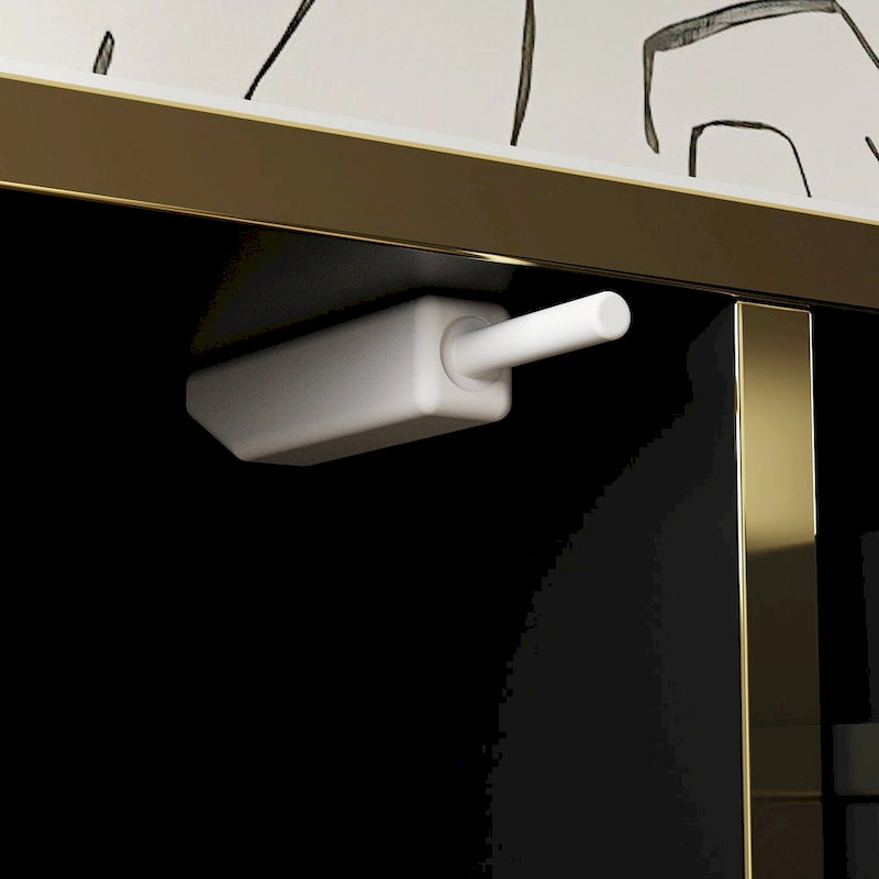Modern Sideboard Kitchen Cabinet with 2 Drawers and 3 Closed Compartments