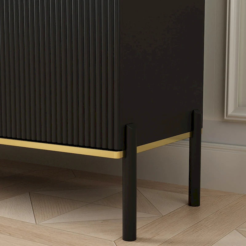 Modern Sideboard Kitchen Cabinet with 2 Drawers and 3 Closed Compartments