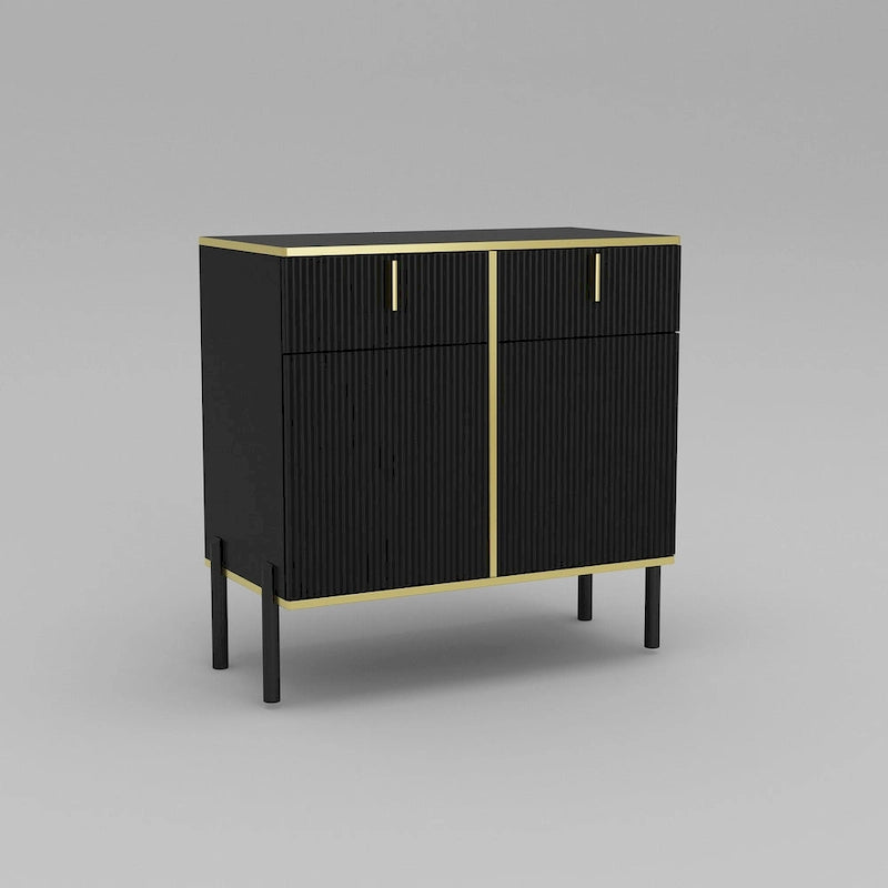 Modern Sideboard Kitchen Cabinet with 2 Drawers and 3 Closed Compartments
