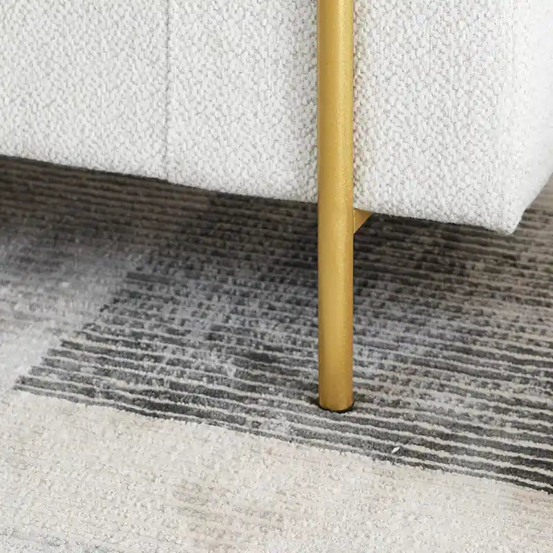 Upholstered Velvet Storage Bench with Gold Metal Legs and Storage Space