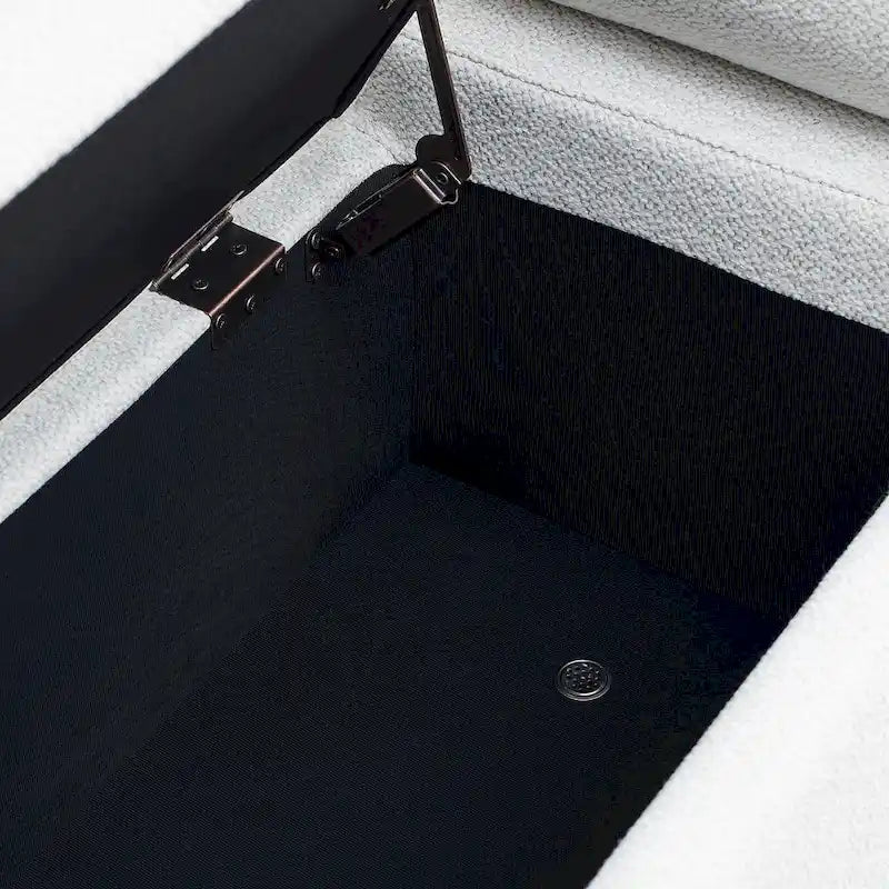 Upholstered Velvet Storage Bench with Gold Metal Legs and Storage Space