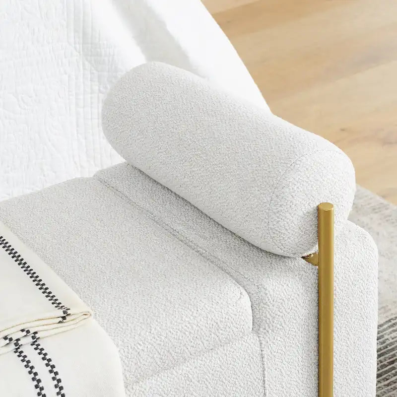 Upholstered Velvet Storage Bench with Gold Metal Legs and Storage Space