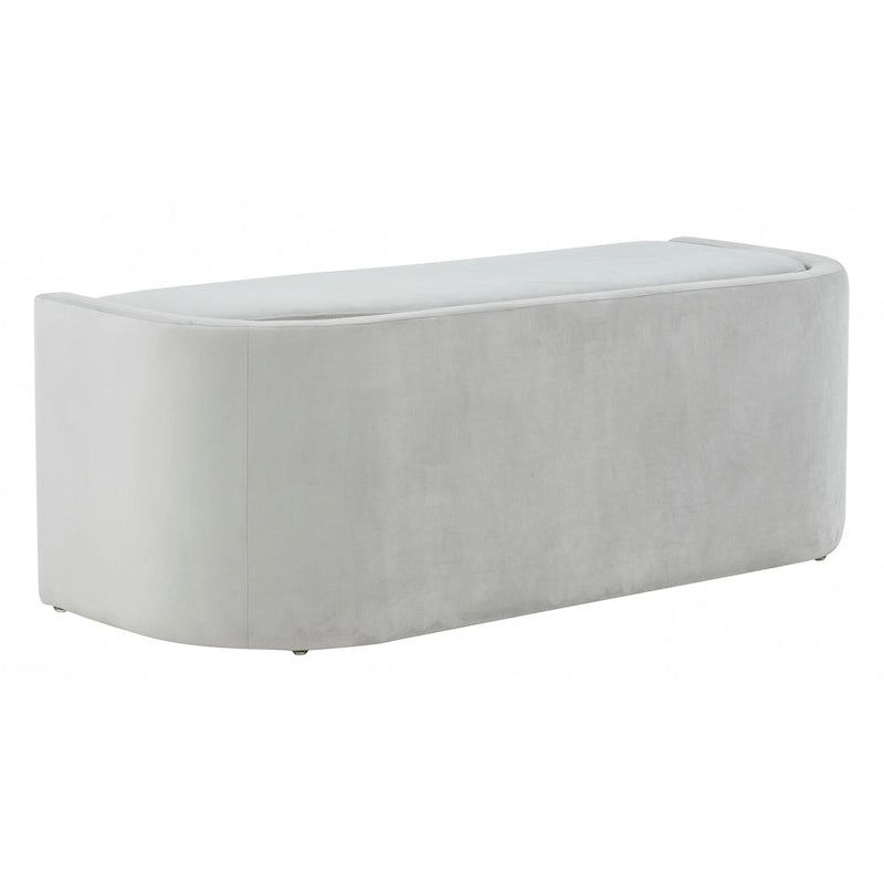 Curved Velvet Bench with Open Base 55W x 22D x 20H inches