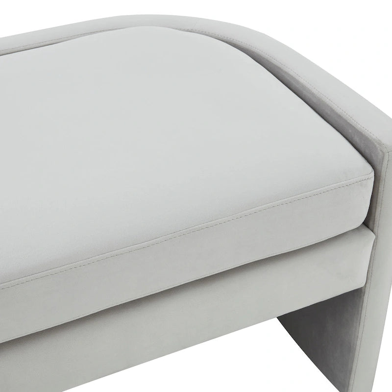 Curved Velvet Bench with Open Base 55W x 22D x 20H inches