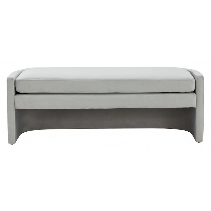 Curved Velvet Bench with Open Base 55W x 22D x 20H inches
