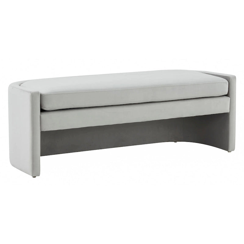 Curved Velvet Bench with Open Base 55W x 22D x 20H inches