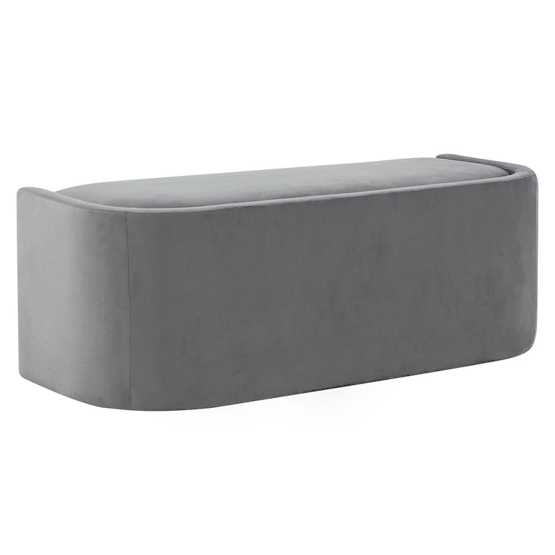 Curved Velvet Bench with Open Base 55W x 22D x 20H inches