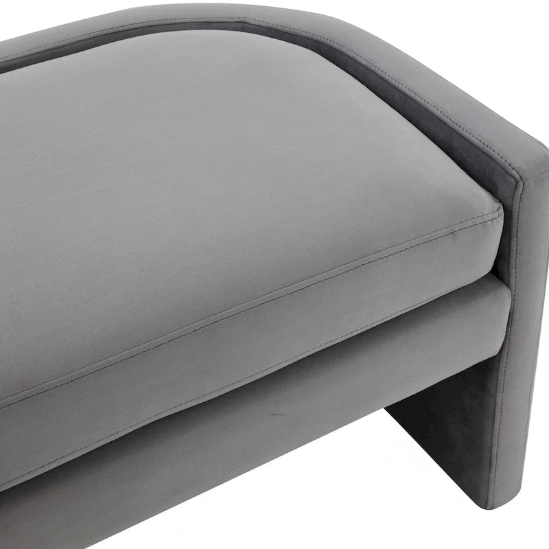Curved Velvet Bench with Open Base 55W x 22D x 20H inches