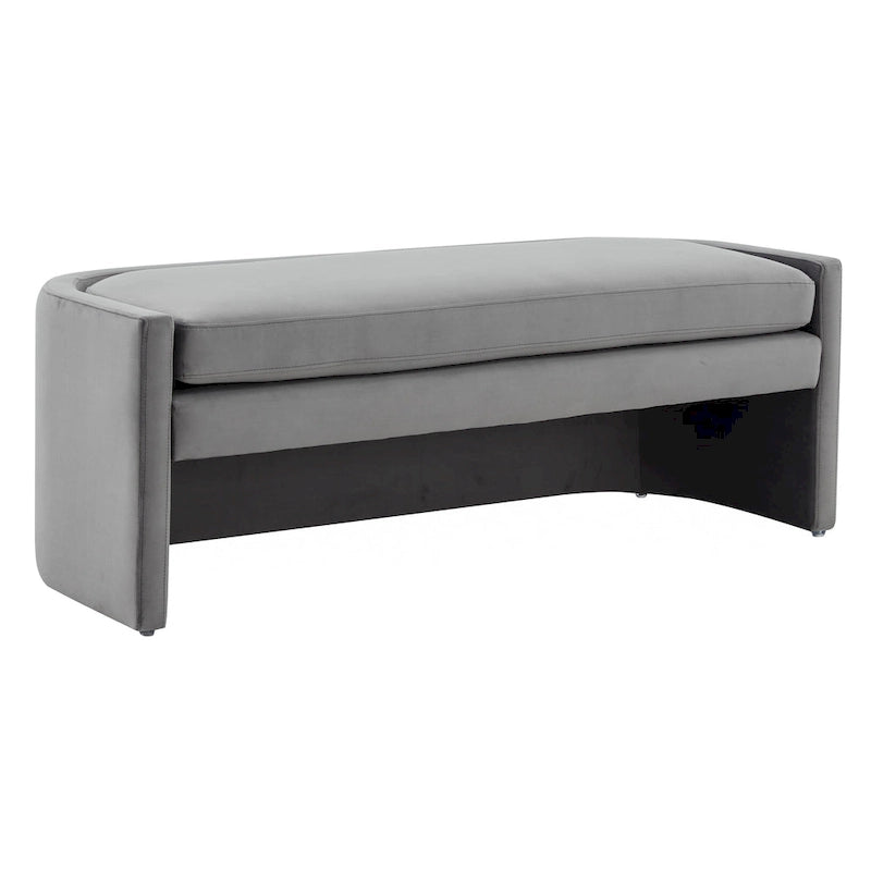 Curved Velvet Bench with Open Base 55W x 22D x 20H inches