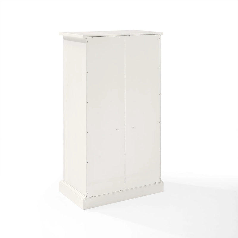 Coastal Style Accent Cabinet with Beadboard Doors and 4 Adjustable Shelves White