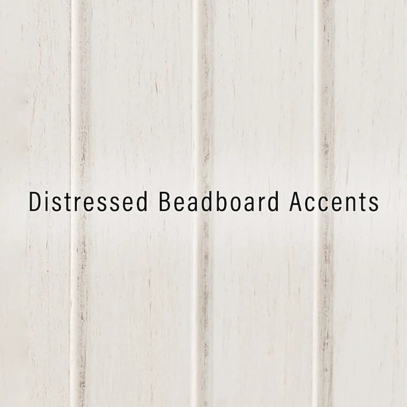 Coastal Style Accent Cabinet with Beadboard Doors and 4 Adjustable Shelves White
