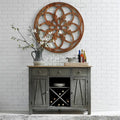 Wood and MDF Server Cabinet with 3 Drawers Wine Storage and Adjustable Shelves