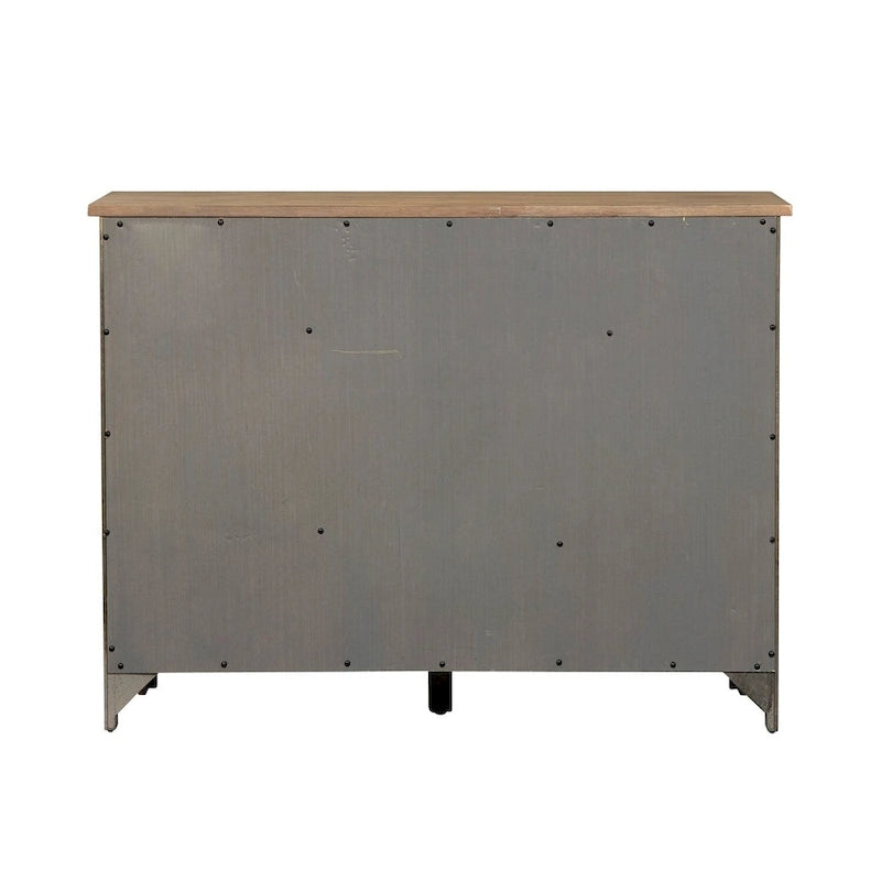 Wood and MDF Server Cabinet with 3 Drawers Wine Storage and Adjustable Shelves