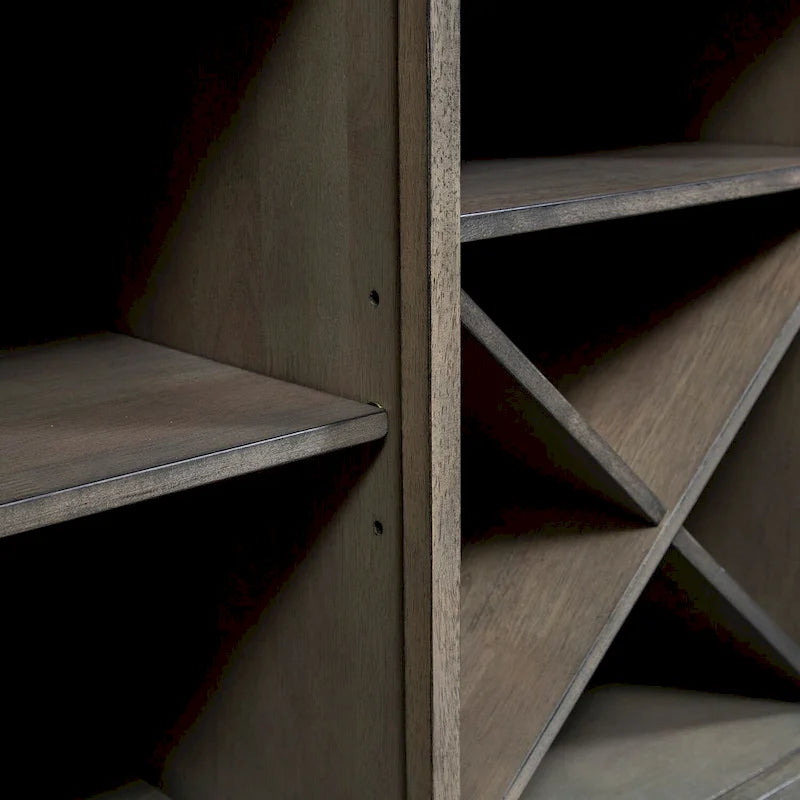 Wood and MDF Server Cabinet with 3 Drawers Wine Storage and Adjustable Shelves