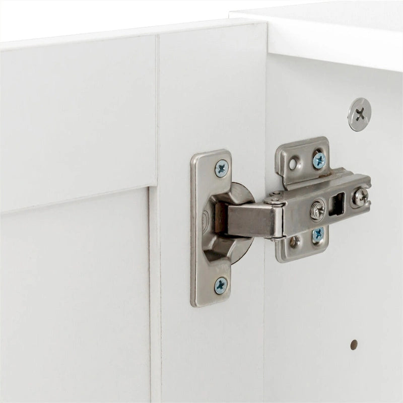 Stackable Wall Mounted Storage Cabinet with Movable Shelves White