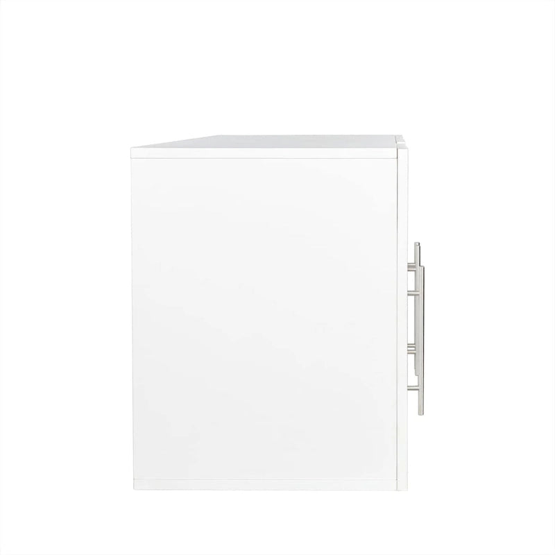 Stackable Wall Mounted Storage Cabinet with Movable Shelves White