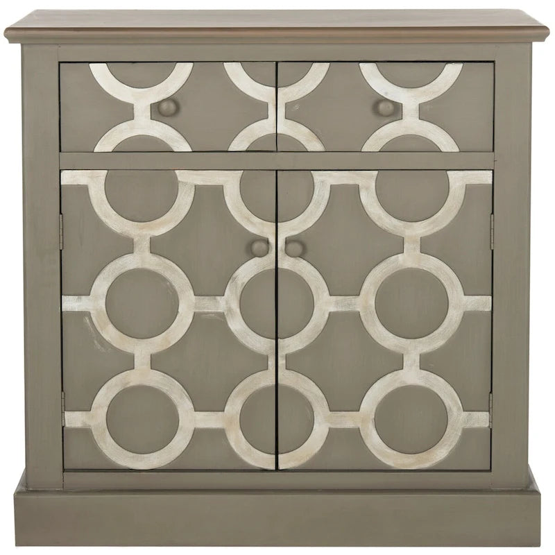 Fir Wood Storage Chest with 2 Drawers and Lower Cabinet 29W x 15D x 29H in.
