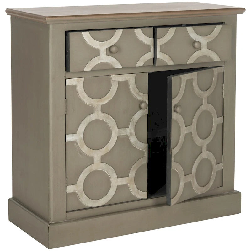 Fir Wood Storage Chest with 2 Drawers and Lower Cabinet 29W x 15D x 29H in.