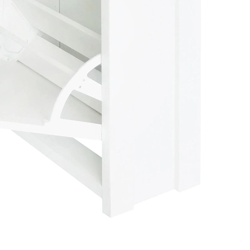 Wooden Shoe Storage Cabinet with Flip Drawers and Adjustable Shelf