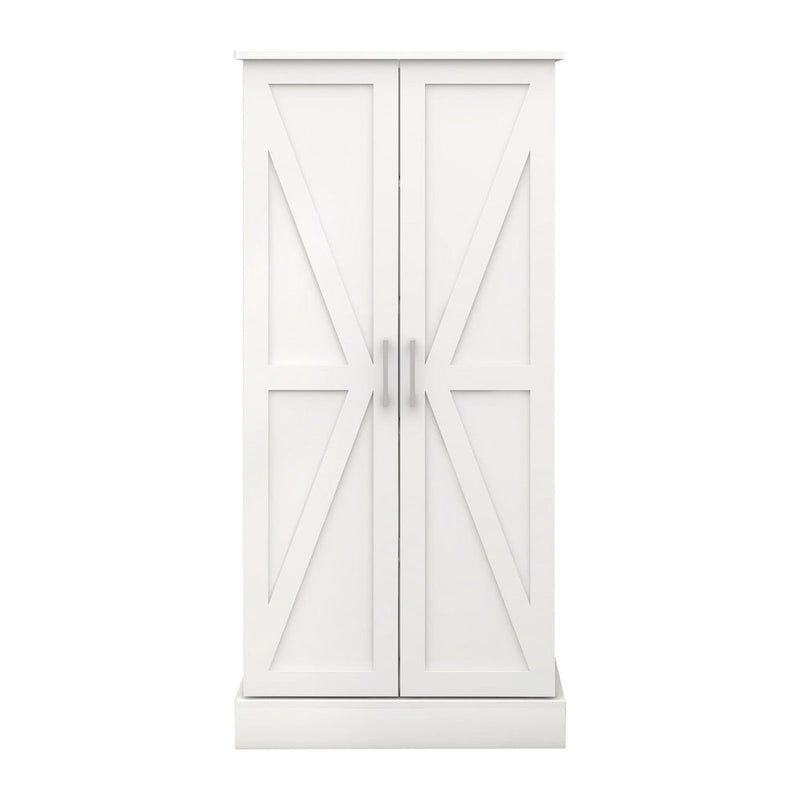 LED Kitchen Pantry Cabinet with 5-Tier Shelves and Sensor Light, White, 50 in.