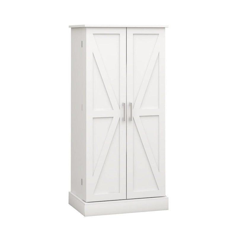 LED Kitchen Pantry Cabinet with 5-Tier Shelves and Sensor Light, White, 50 in.