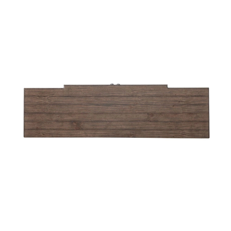 Pine Wood Breakfront Server Cabinet with Soft Close Drawers and Wine Storage 66 in.