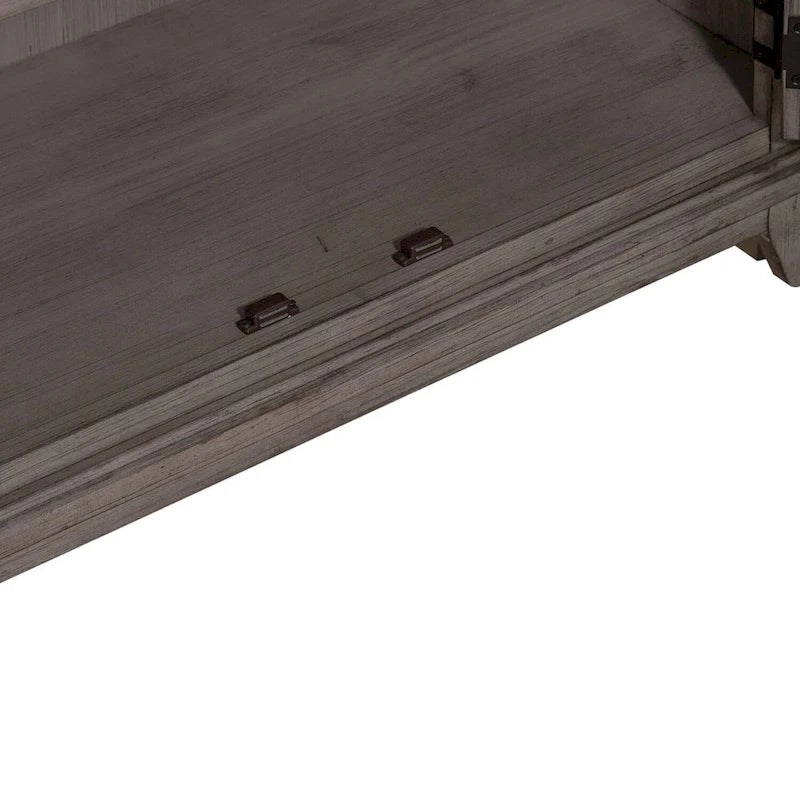 Pine Wood Breakfront Server Cabinet with Soft Close Drawers and Wine Storage 66 in.