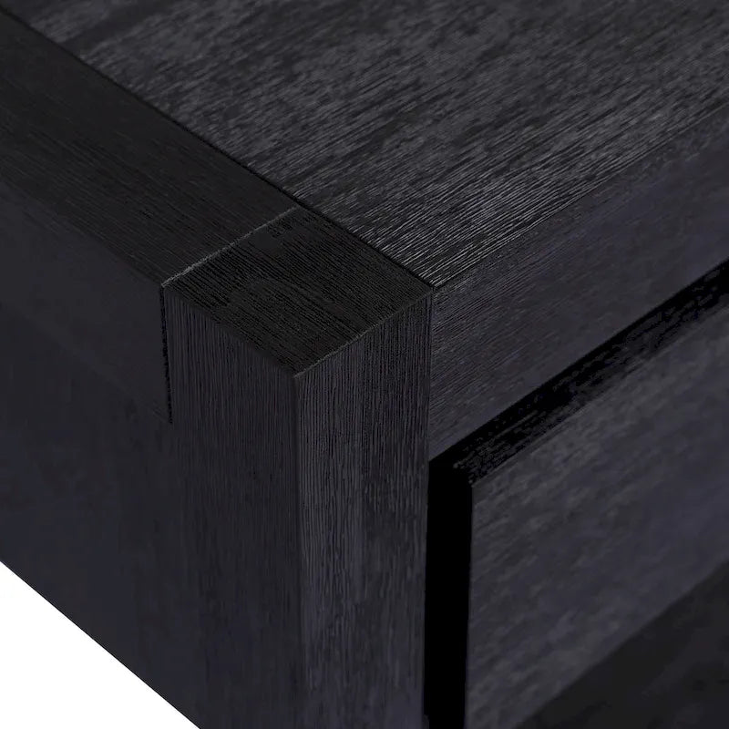 Console Table for Hallway with 2 Drawers and Bottom Shelf Acacia Wood Veneer