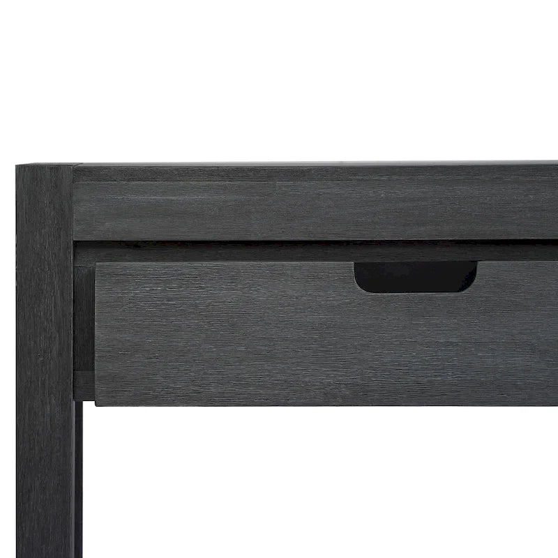 Console Table for Hallway with 2 Drawers and Bottom Shelf Acacia Wood Veneer